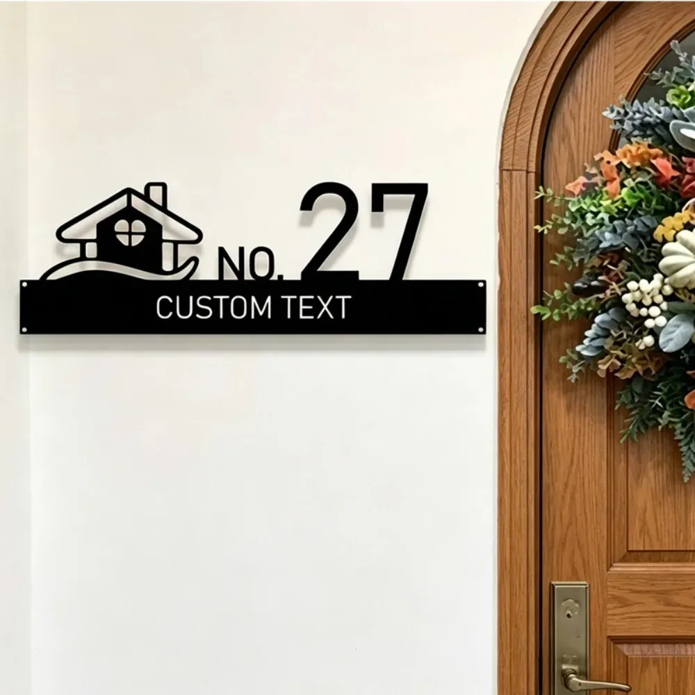 1pc Durable Modern Custom Inn Number Metal Plaque Engraved Personalized Address Decor Easy Mount Indoor Outdoor Cabin Apartment
