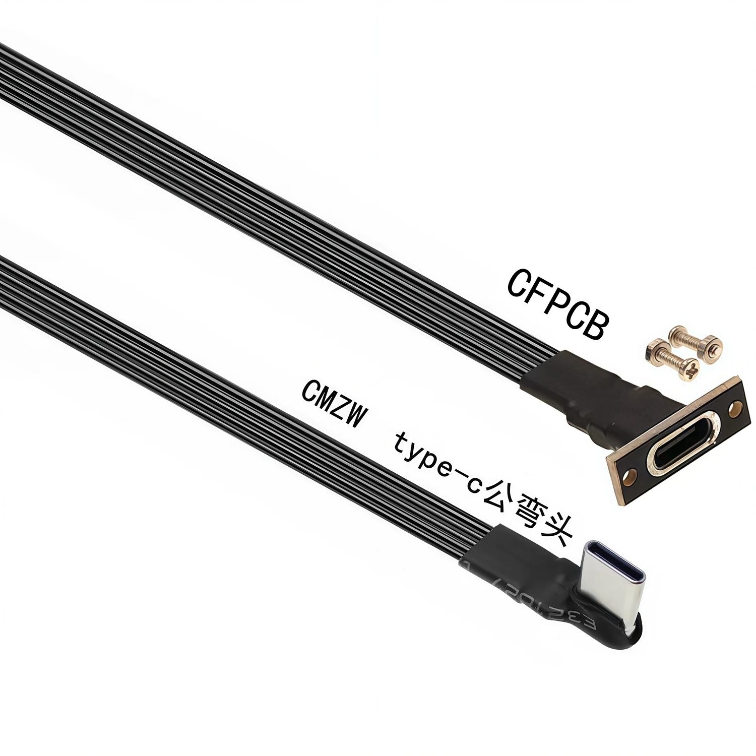USB 2.0 Typ C auf Typ C Verlängerungskabel 90 ° Adapter FPC FPV Band Flach USB C Kabel 2A 5CM-100CM