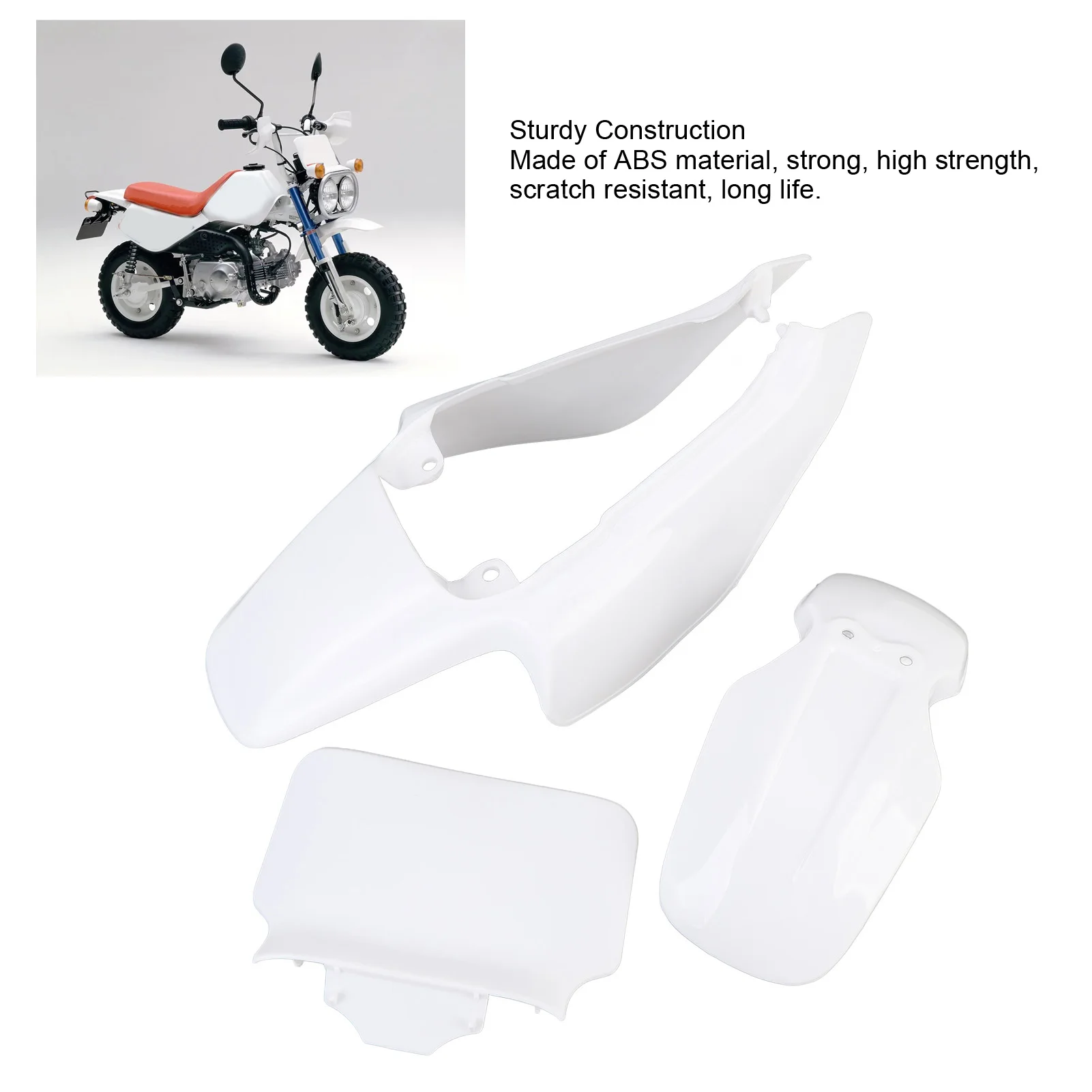 الدراجة الترابية البلاستيك قطعة من نسيج عدة عالية القوة عدد لوحة البلاستيك قطعة من نسيج الهدايا المجمعة الأبيض ABS ل قرد حفرة صغيرة Z50R Baja