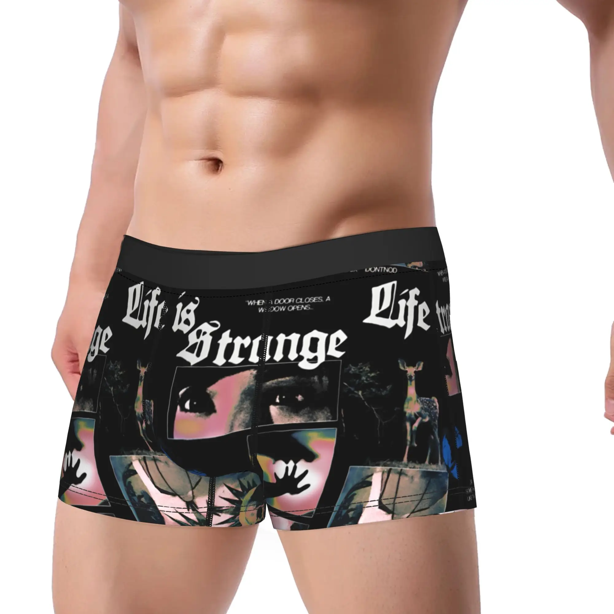 

Men's Boxer Briefs Shorts Panties Life is Strange Mid Waist Underwear Game Homme Novelty Plus Size Underpants
