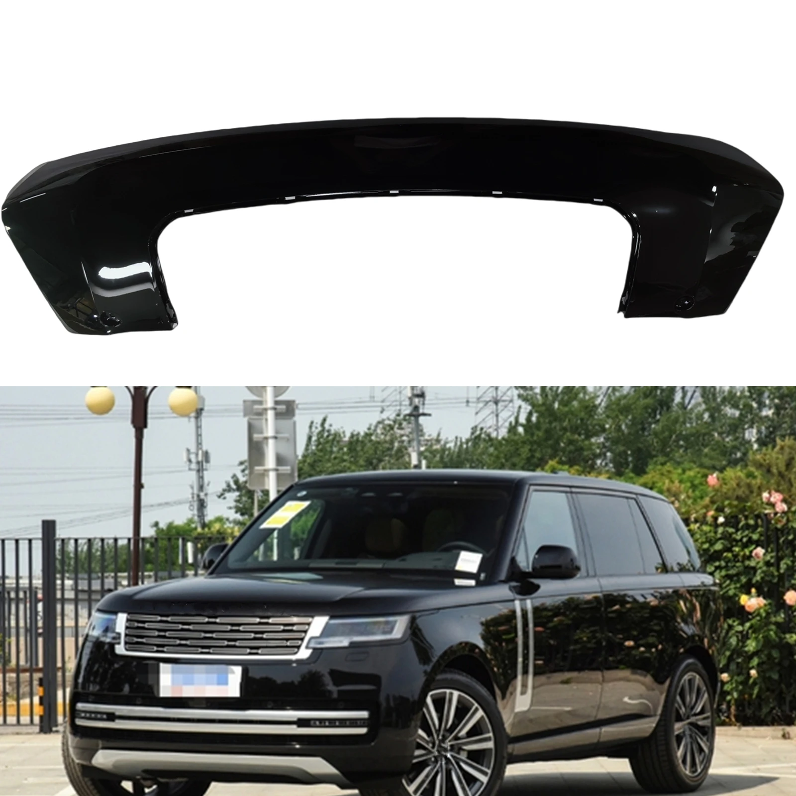 Car Front Bumper Protector Towing Tow Hook Cover For Land Rover Range Rover 2022-2023 Lower Spoiler Skid Guard Plate