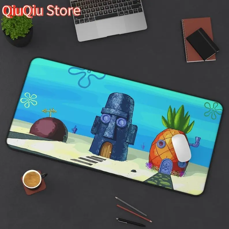 

Spongebob Squidward Patrick Houses Cartoon Mousepad | 3 Sizes | Gaming Desk Mat | Custom Mousepad | Keyboard Mat | Office Decor