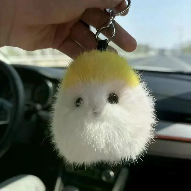 Fluffy Round Bird Plush Keychain Bird Doll Bag Pendant Backpack Decor Car Accessories Gift Cute