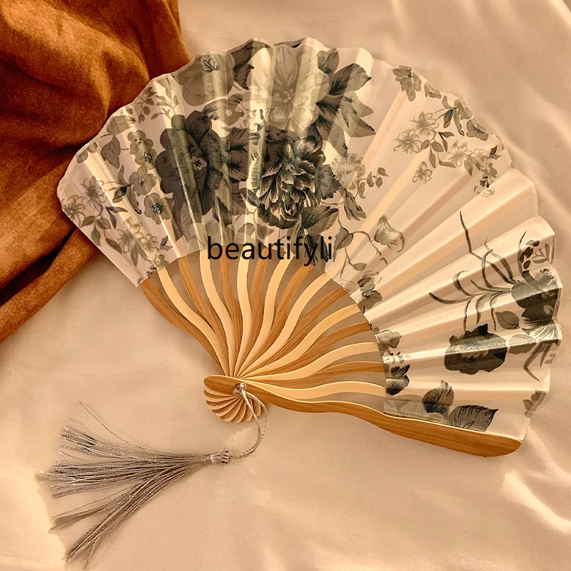 

New Chinese folding fan, ink painting, national style, classical summer portable folding fan