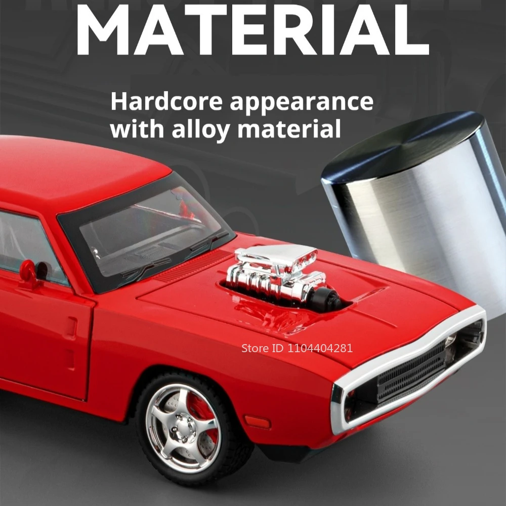 1:24 Charger Hellcat Cars Alloy Diecast Model Toys Shock Absorption with Sound Light Pull Back Miniature Vehices Educational Toy