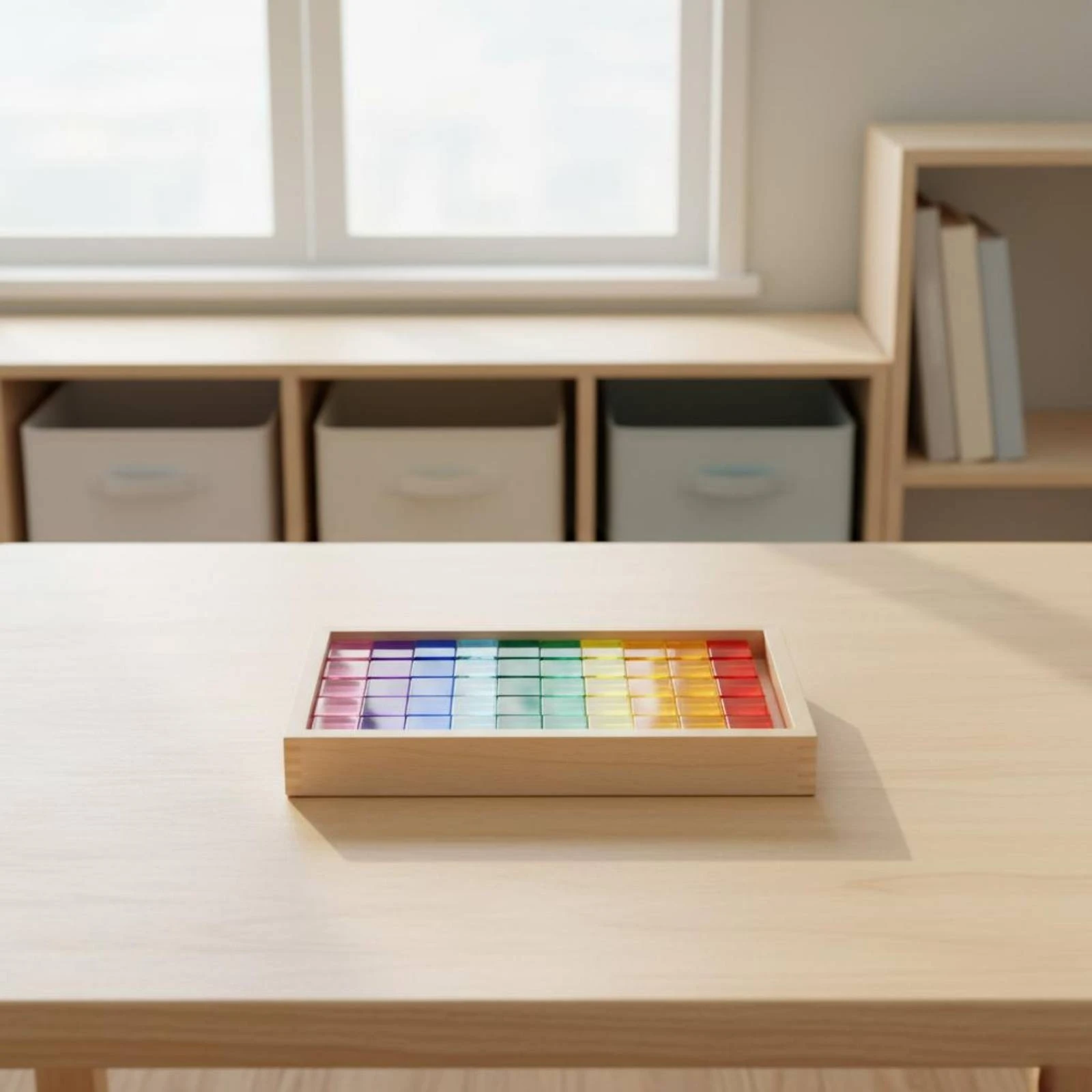 

50 Pieces Square Acrylic Blocks Glossy Acrylic Blocks Wooden Block Tray Set unstructuredEnded Play surfaceFree