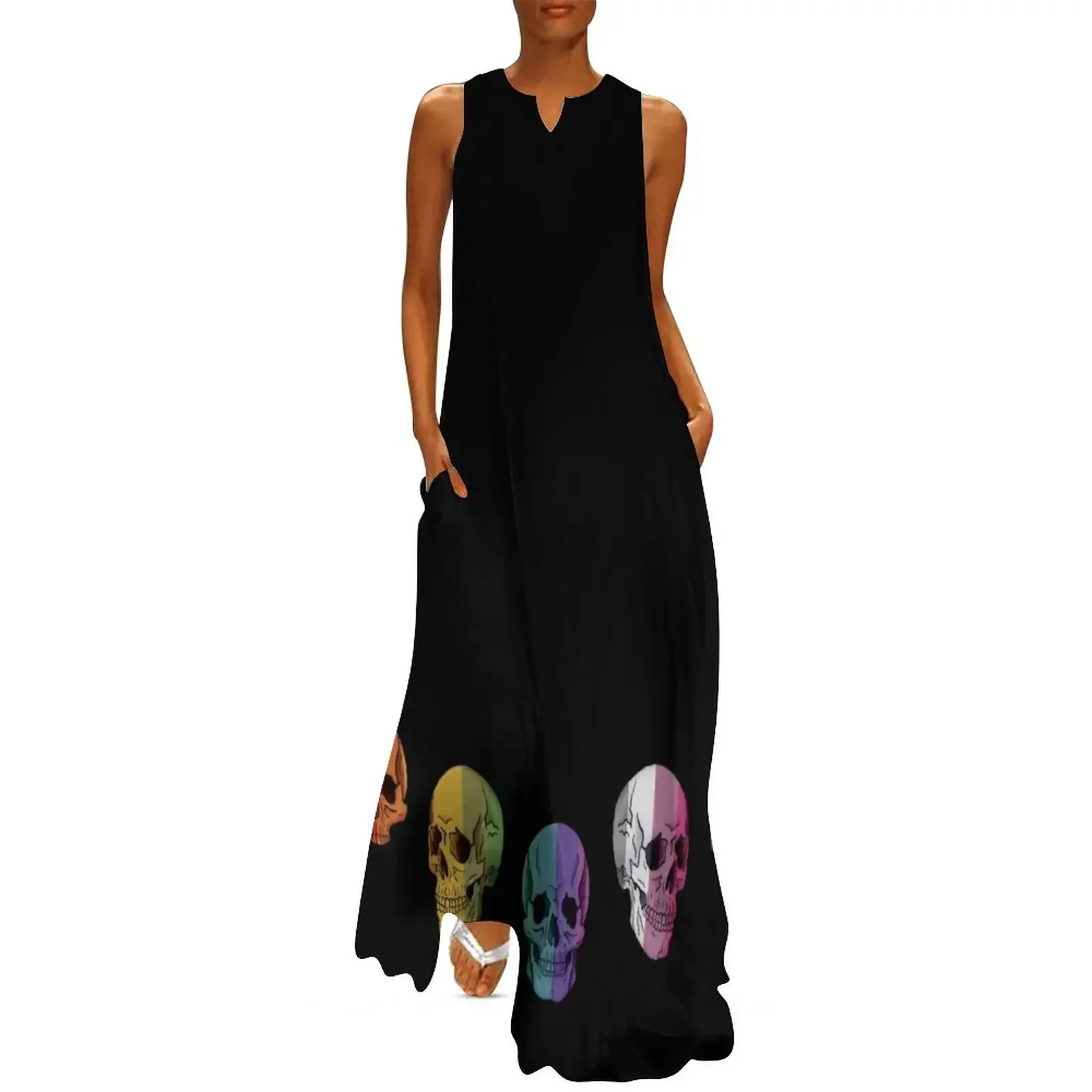 

Technicolor Skull Coat Long Dress women's summer jumpsuit women dresses evening dresses luxury 2025 Woman fashion Dress