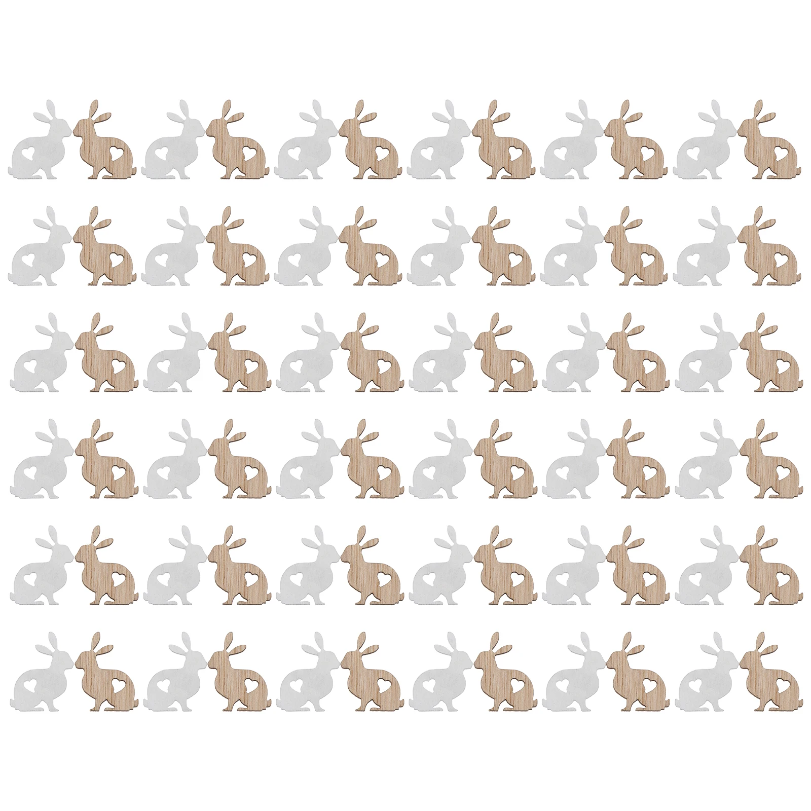 

72 Pcs Small Chip Festival Diy Decor Set Easter Rabbit Slices Spring Home Festival DIY Decor Craft Durable Material