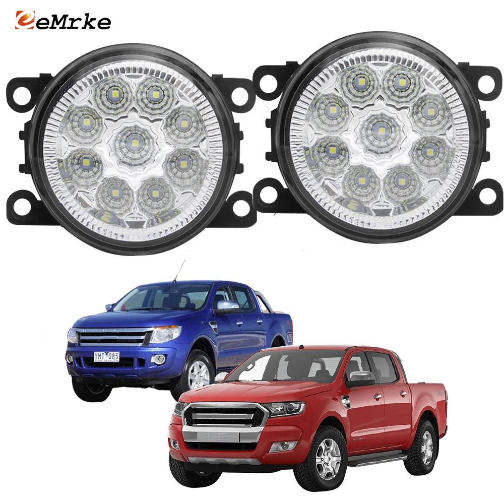 

EEMRKE 2 шт. Автомобильные противотуманные фары PTF для Ford Ranger T6 2012 2013 2014 2015 2016 2017 9 светодиодные противотуманные фары H11 12 в передний бампер