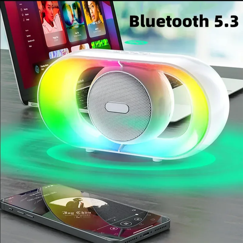 Открытый кемпинг RGB ночник Bluetooth 5,3 динамик крутой настольный атмосферный беспроводной звуковой ящик для мобильного телефона сабвуфер