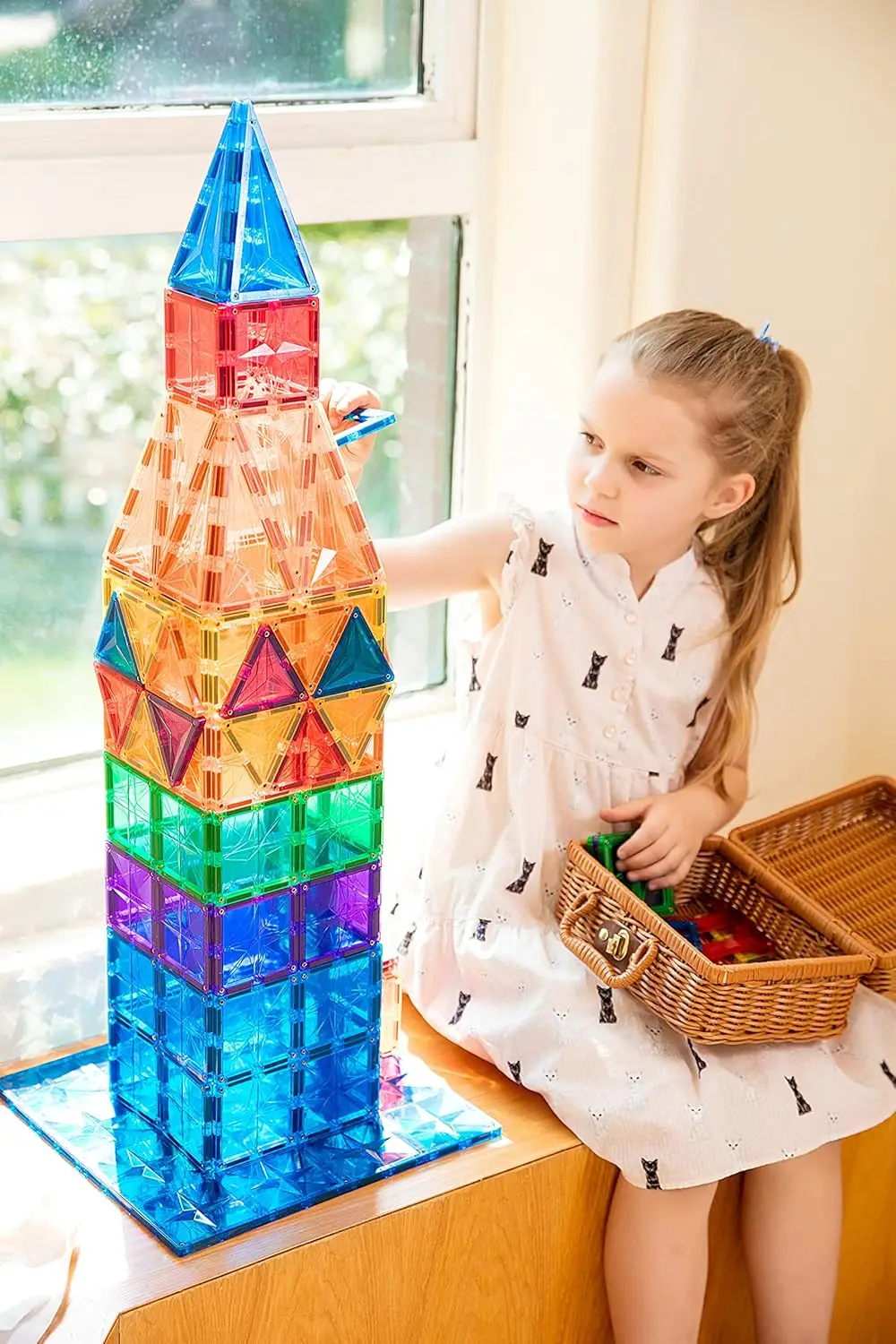 182PCS 프리미엄 MagneticTiles, MagnetTiles, STEM 인증, MEGA MagnetTiles, 자기 블록, 자기 빌딩 블록, Magne