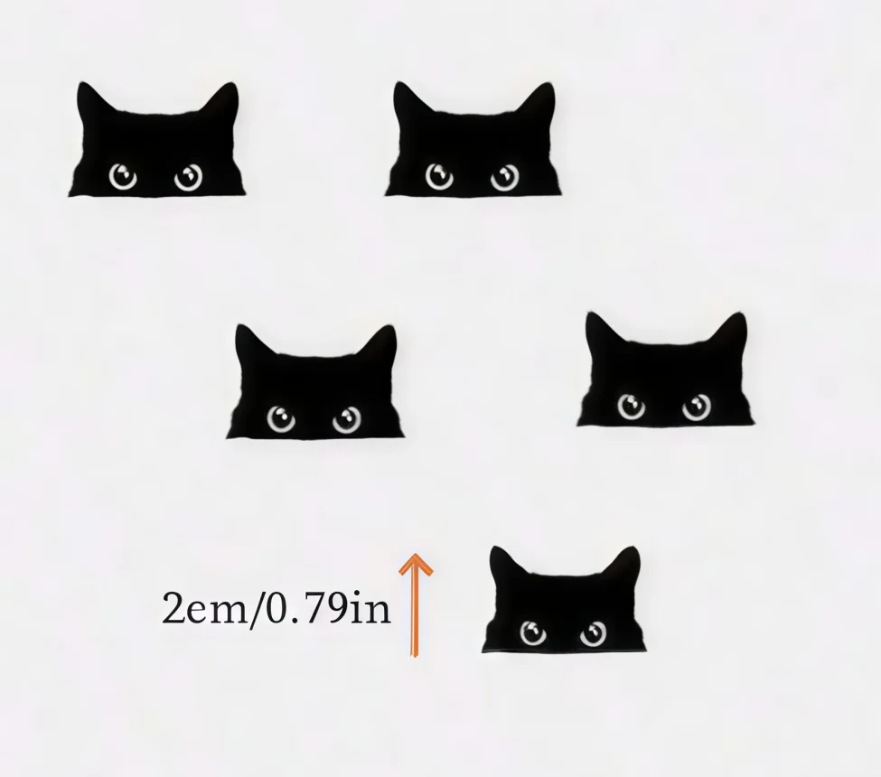 5PCS Funny Black Cat Peek Sticker UV DTF Transfer Decal Rearview Mirror Phone Case Laptop Car Accessories Gift