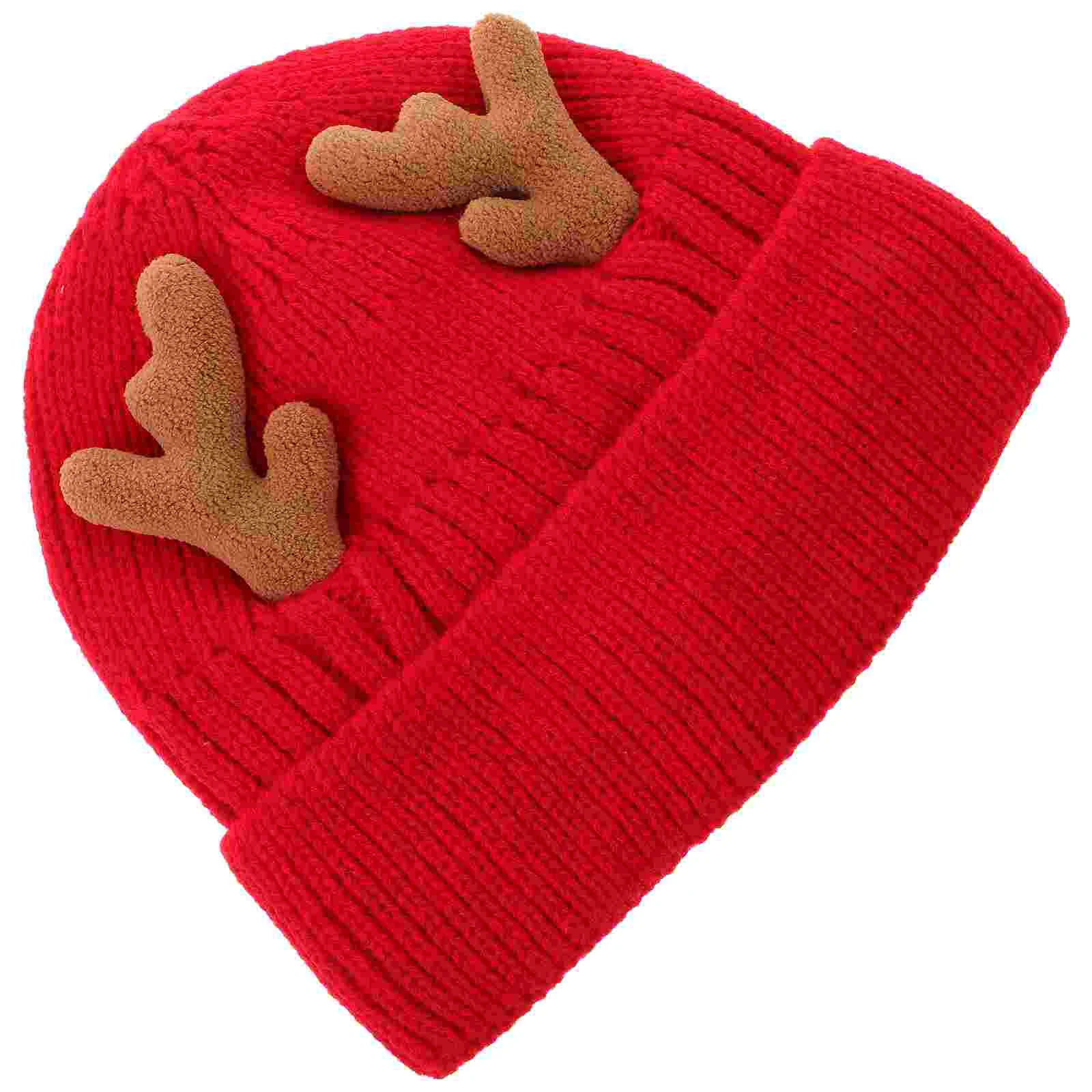 Antler Knit Beanie Christmas Cap Clothes Warm Hat Knitted Men Gifts Woolen Fashion