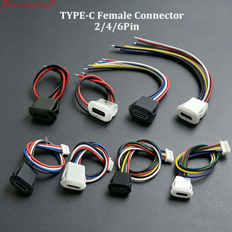 

Водонепроницаемый USB-разъем ChengHaoRan Type-C (10 см) с кабелем и гнездом PH2.0 для автомобилей, 1 шт.
