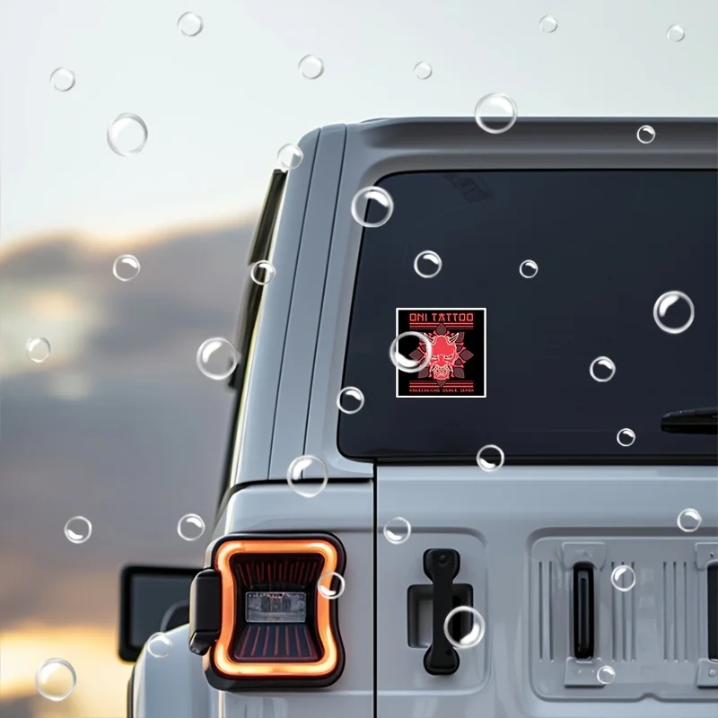 1 adesivo per tatuaggi a tema giapponese, adesivo in vinile impermeabile per auto, laptop, zaini e personalizzazione dell'atmosfera della maschera Oni