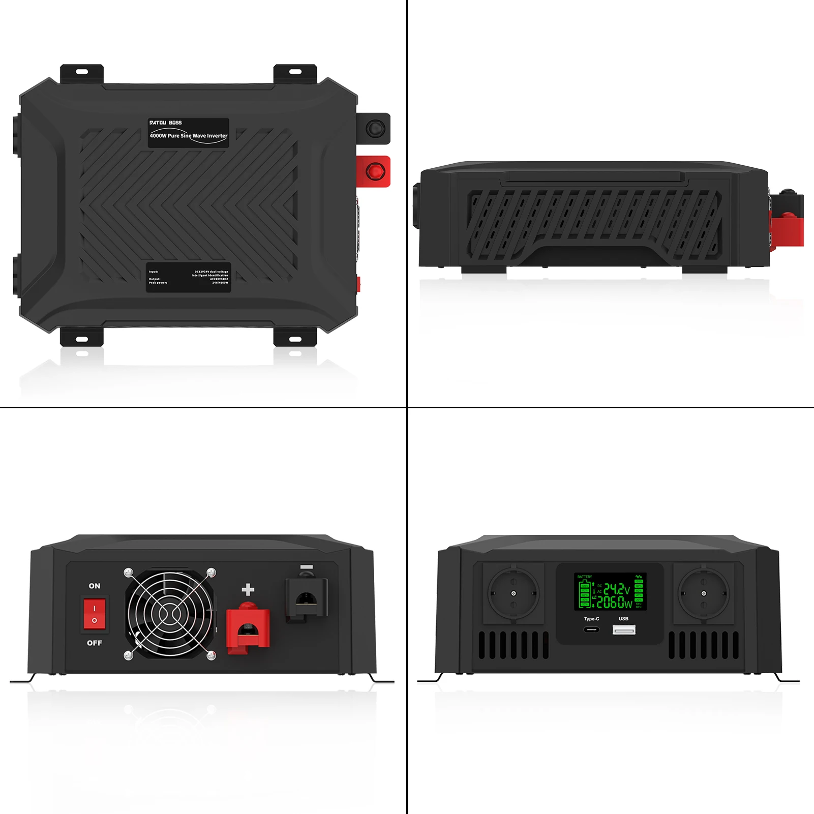 Wholesale 12V 24v DC To 110V 120V Car Inverter Converter 4000 Watt Pure Sine Wave Power Inverter Germany Poland STOCK