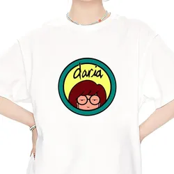 Cartoon D-Daria T Shirt Women Couple Combination Clothes Short Sleeve Collar Fashion Man Cotton