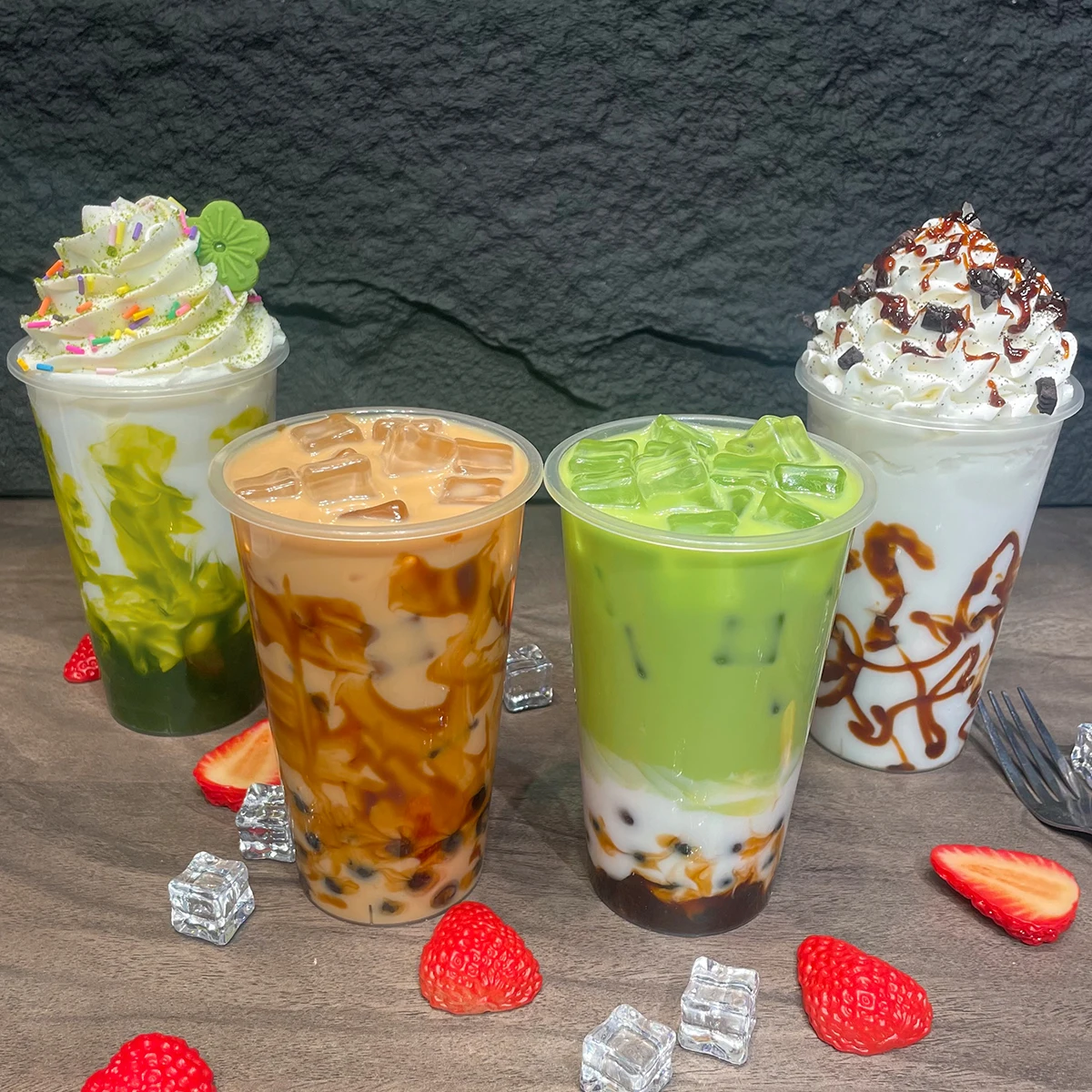 Modelo de taza de jugo de simulación, accesorios de fotografía de cócteles falsos, escaparate de tienda de postres comerciales, taza de leche