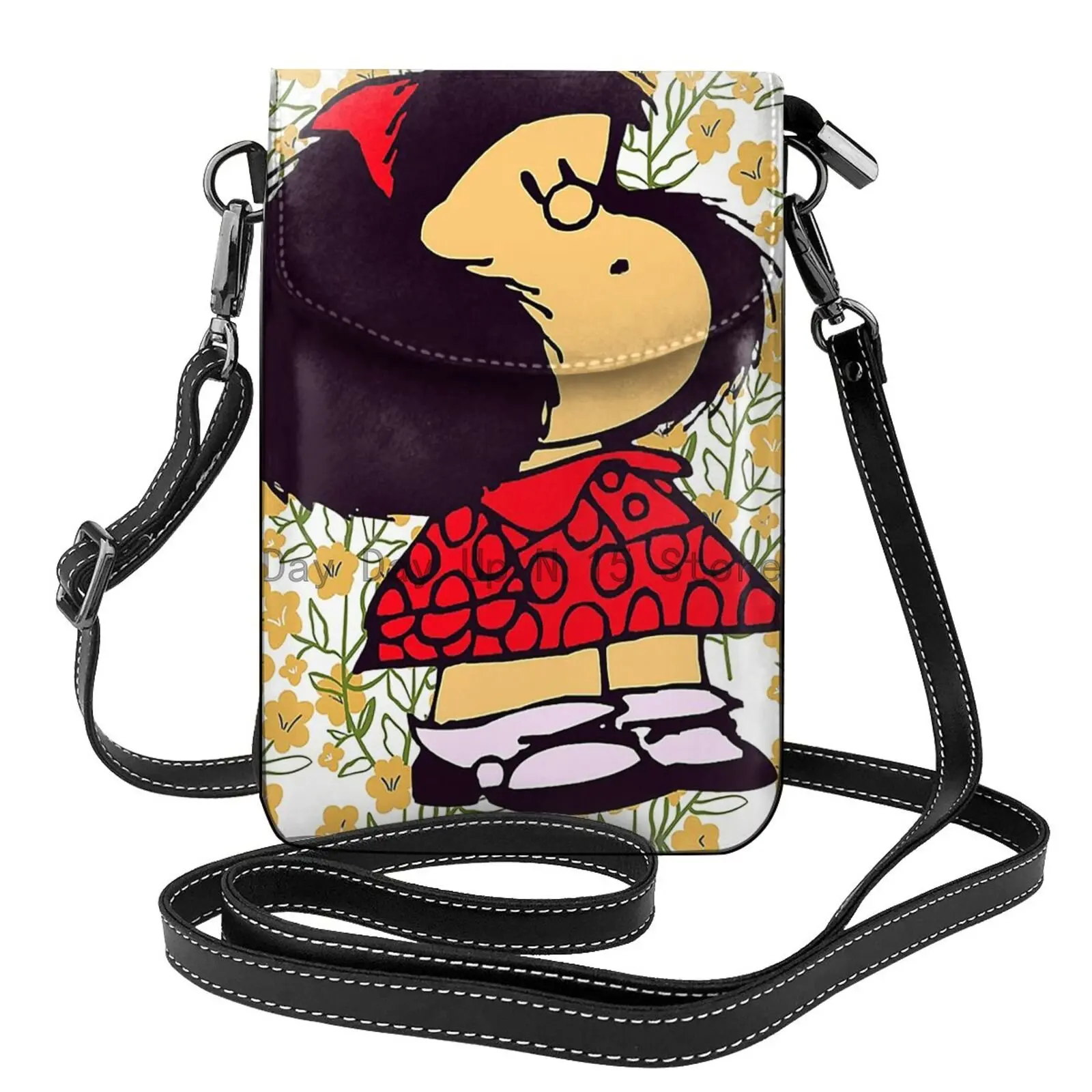 Mafalda Women Cell Phone Purse Leather Crossbody Bag Mini Shoulder Bag Card Holder Wallet