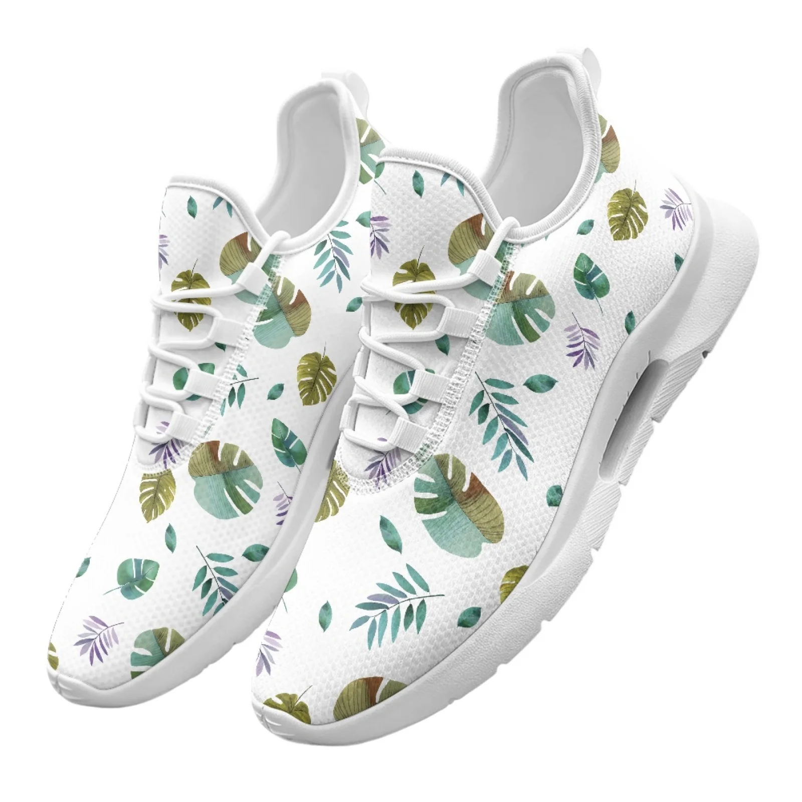 

XIXIRIMIDO Lace-up Casual Shoes Mens Sneakers Comfortable Mesh Breathable Walking Shoe Women's Lightweight Sneaker Soft Monstera