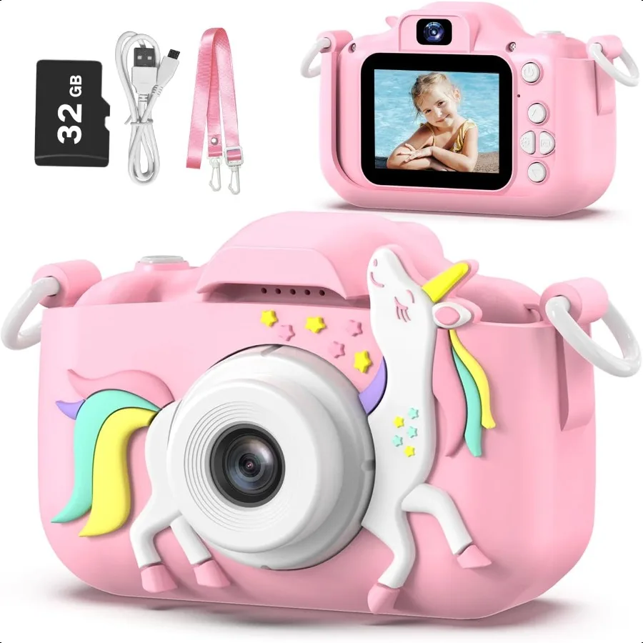 

Camera Toys for 38 Year Old Girls Boys Digital Video Camcorder Camera with Cartoon Soft Cover Best Chritmas Birthday Festival G