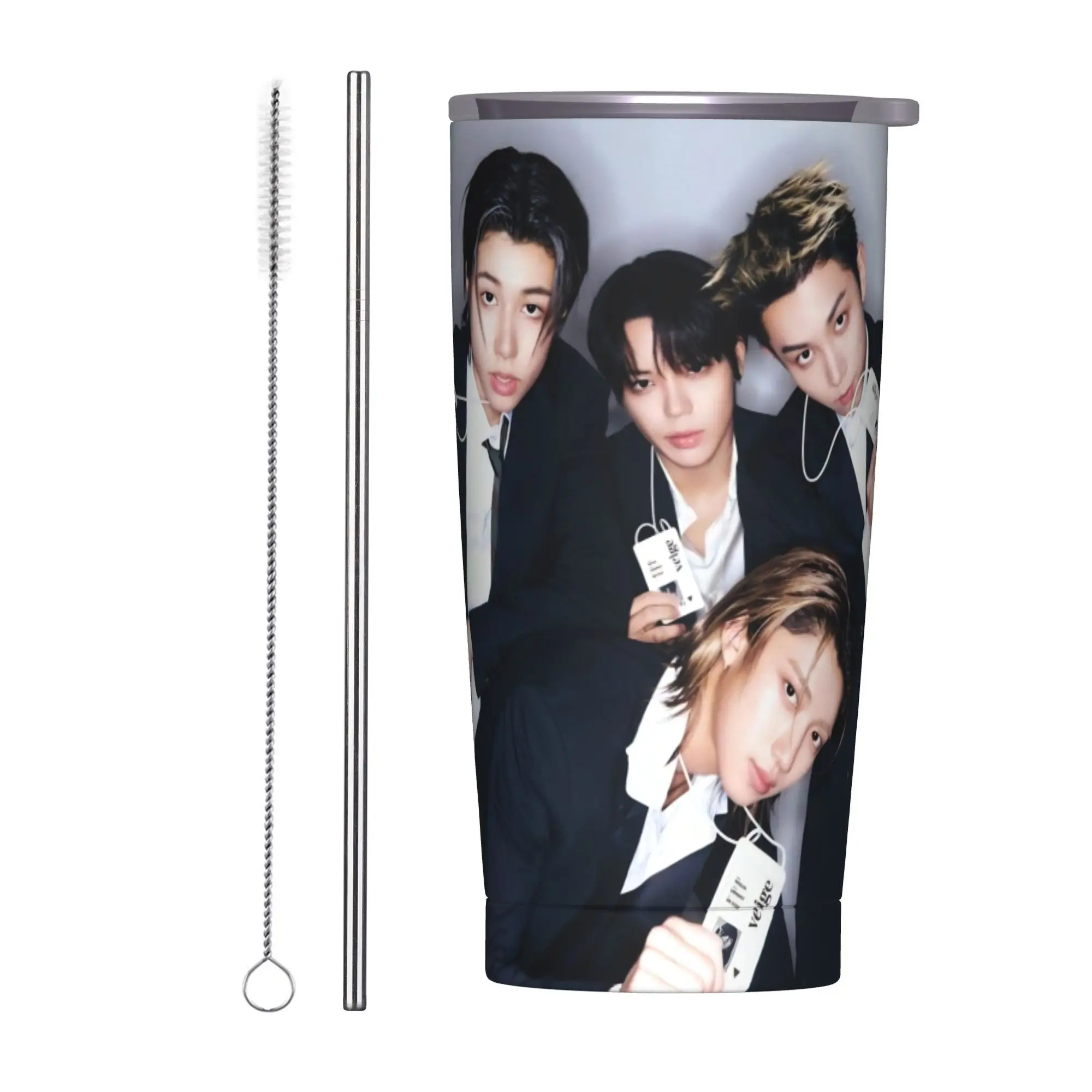Kpop Group Lngshot  Insulated Tumbler with Straws  Vacuum Coffee Mugs Office Home Car Bottle Cups 20oz