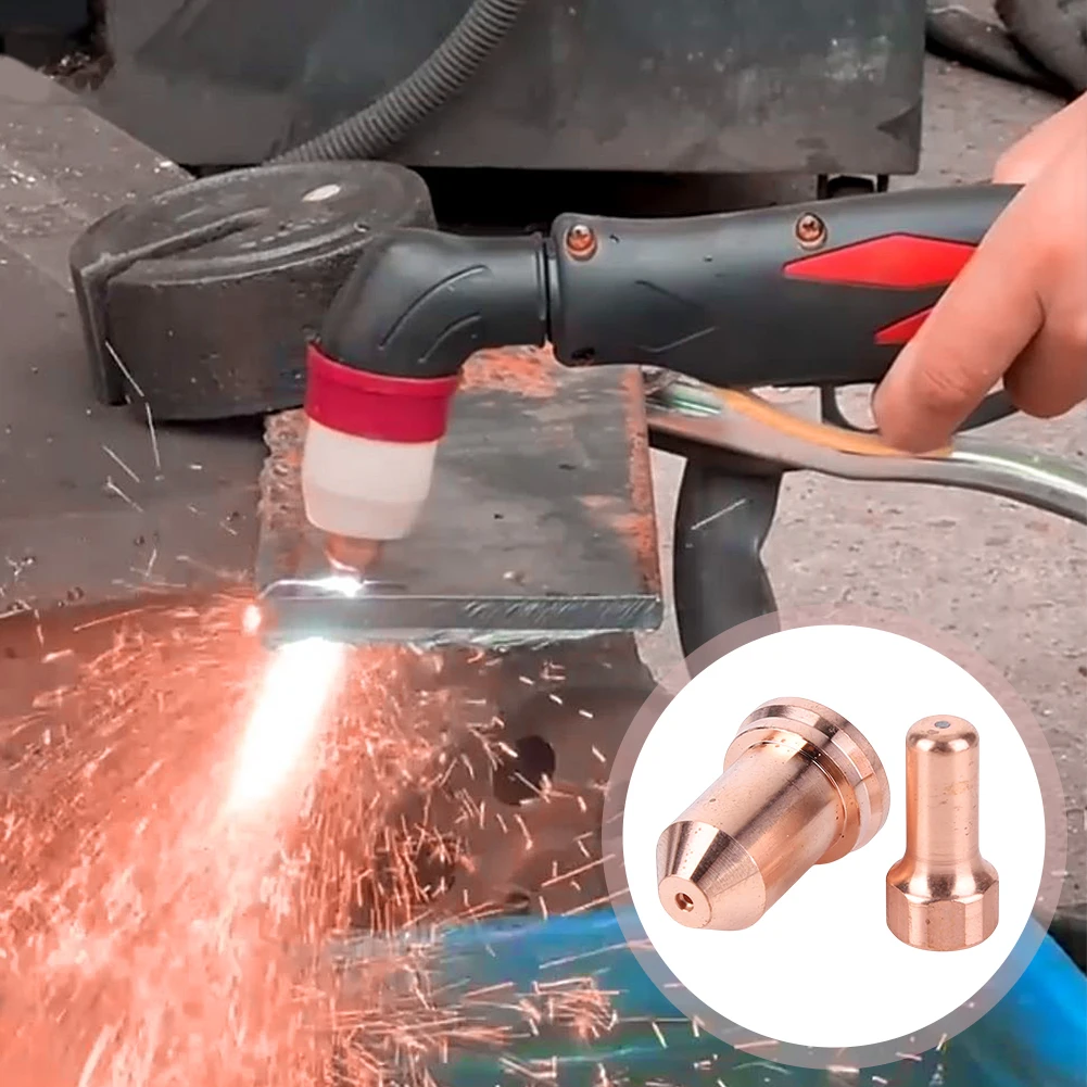 

5 Sets Plasma Cutter Nozzle Electrodes Consumables Caliber 1.0/1.3mm Electrode 52558 for PT80 PTM80 Plasma Torch