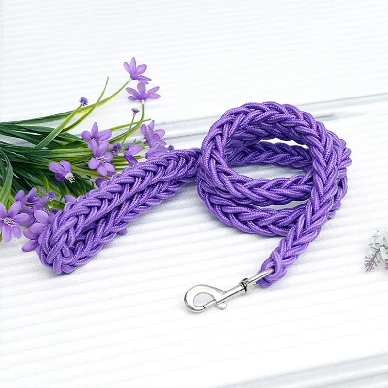 Large Dogs Nylon Dog Leash Double Colors Canvas Double Row Adjustable Dog Collar For Medium Large Dogs 130cm