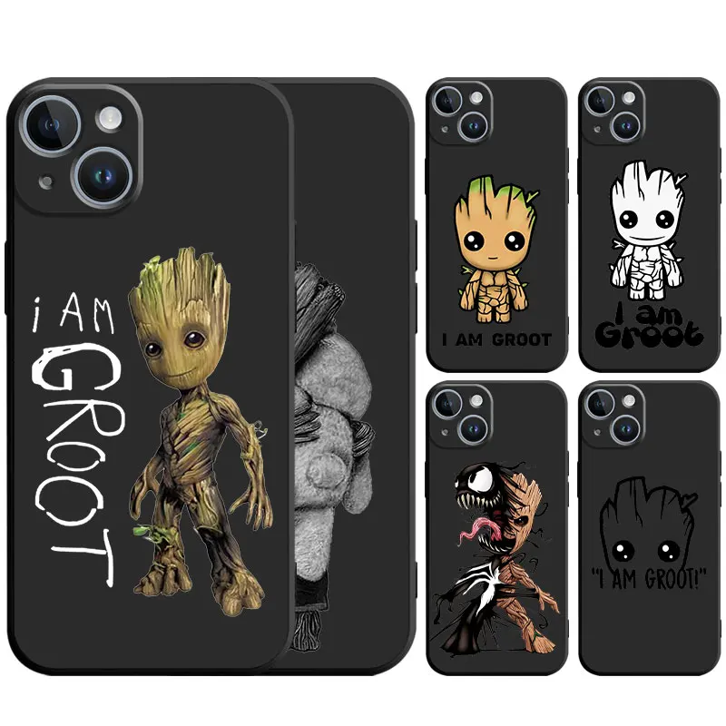 Marvel Groot Baby Silicone Case Funda for iPhone 15 14 Plus 14Pro 7 8 6S 11 XR XS X 12 Mini 13 Pro Max 13pro 8 7 plus cover