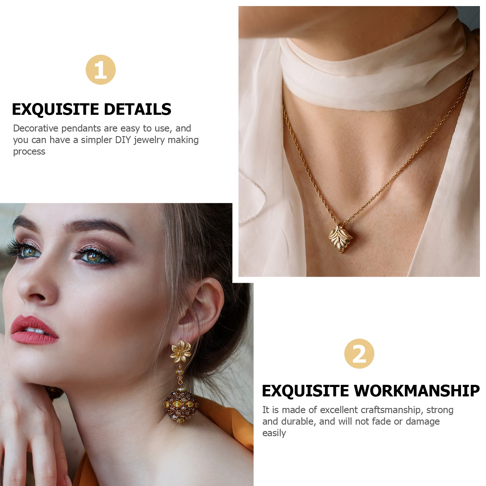 

20 Pcs Pendant Heart Accessories Gold Necklace Shaped for Jewelry Making Tray Alloy Open Pendants