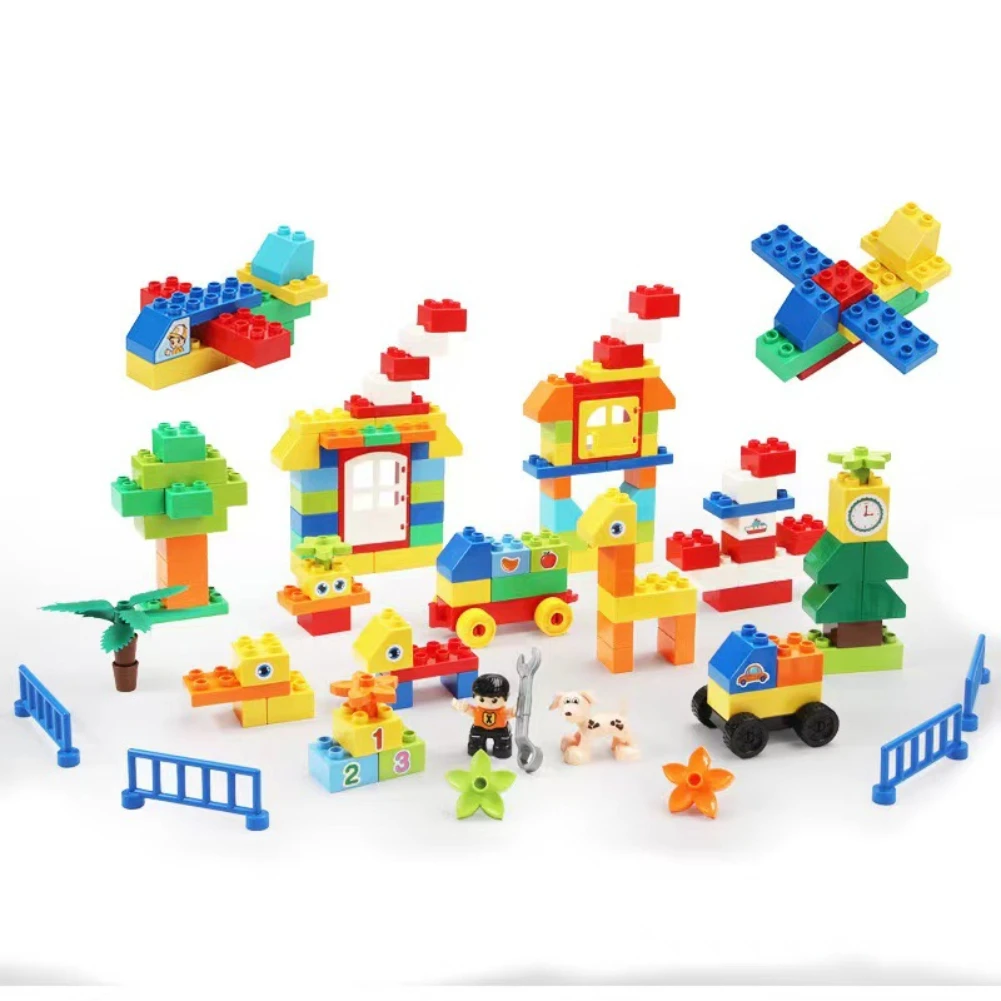 70/200pcs Large Partical Creative Building Block DIY Toys Basic Brick Educational Assembled Puzzle Compatible with DuploGift