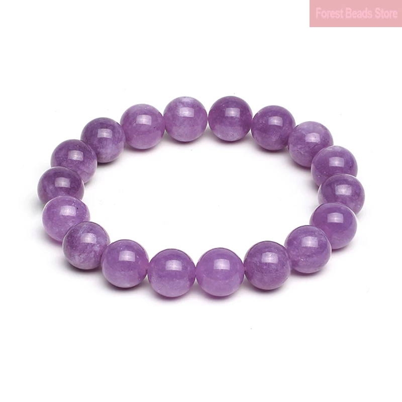 Fashion Natural Light Purple Chalcedony Bracelet High Quality Round Stone Beads Handmade Bracelets For Men Women Jewelry Pulsera