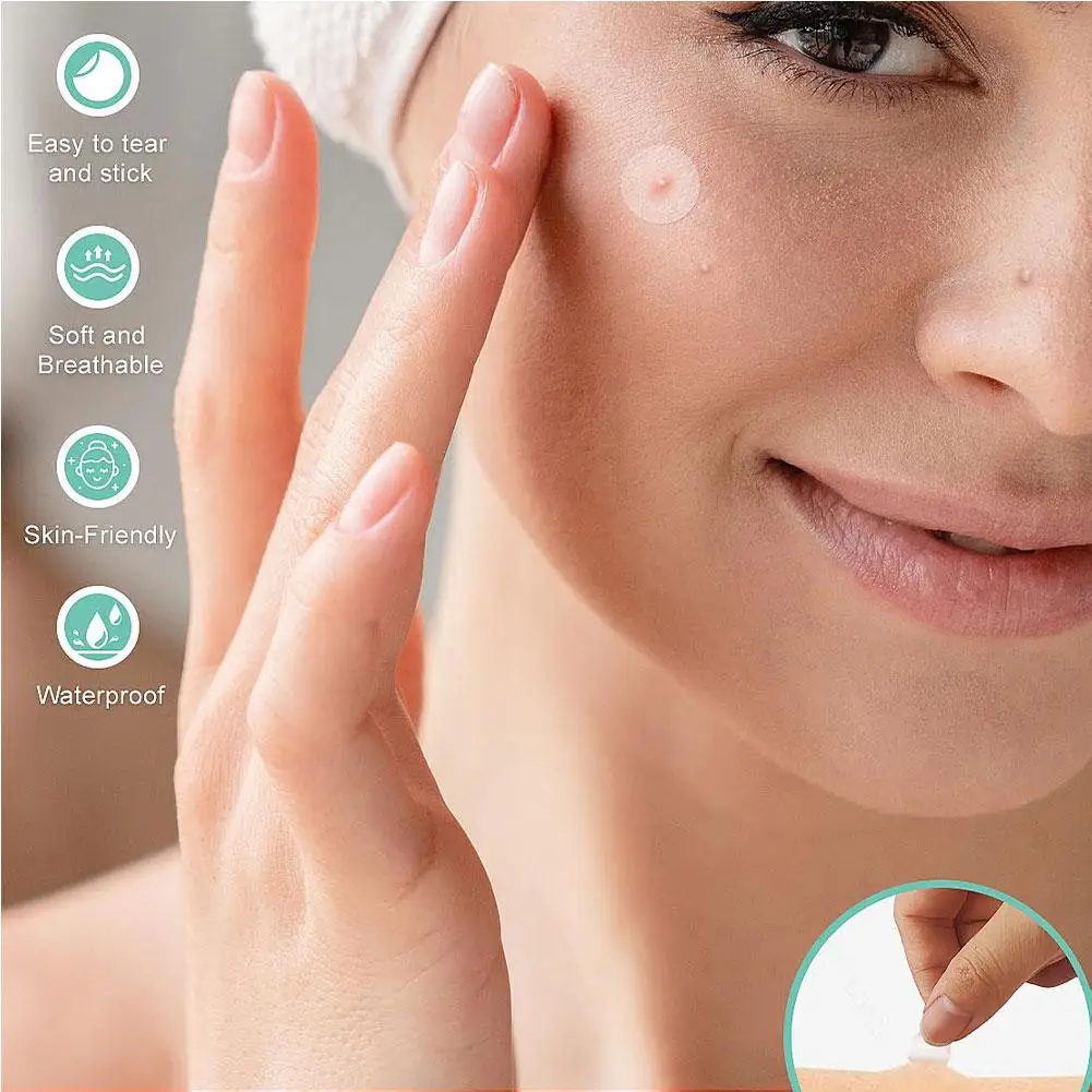 صندوق دائري من البولي ايثيلين لقع حب الشباب ثنائية اللون 360 قطعة كبيرة الحجم غير مرئية مزيج حب الشباب بقع الرؤوس السوداء والعيوب #5