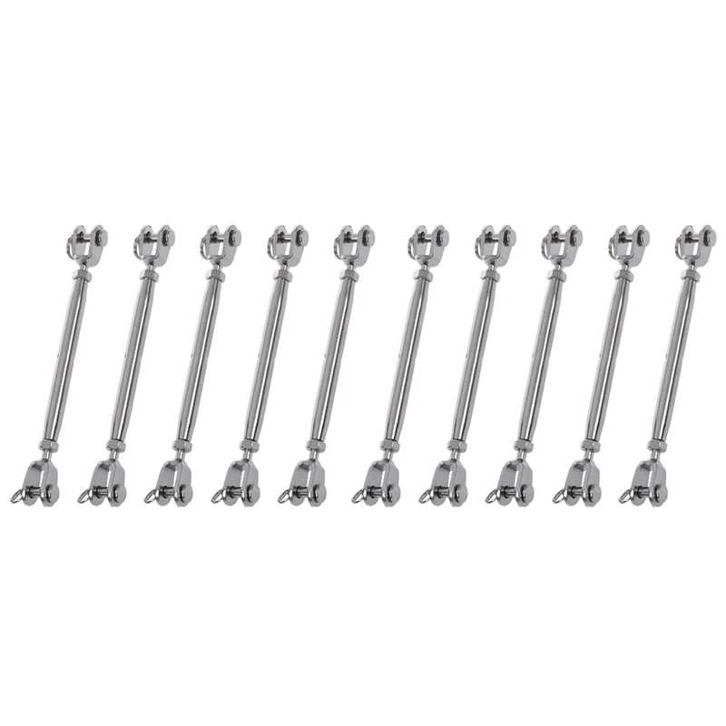 10X 304 Stainless Steel Rigging Screw Closed Body Jaw Jaw Turnbuckle 7/32 Inch Thread