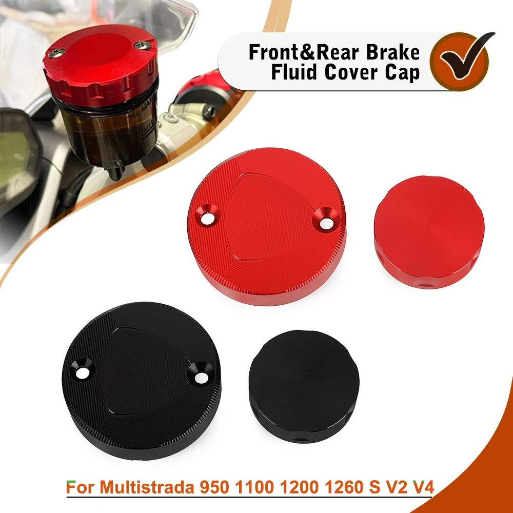 

For Ducati Multistrada 950 1100 1200 1260 1200S 1260S V2 V4 Accessories CNC Front Rear Brake Reservoir Fluid Tank Cover