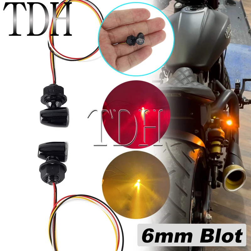 

Retro Motorcycle Brake Tail Turn Signal Light LED Indicator Lamp 12V LED Signals Lamp M6 for Cafe Racer Bobber Chopper Scrambler