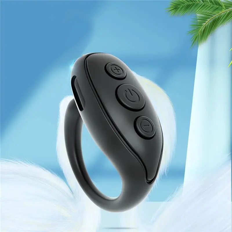 A31T Bluetooth Remote Control Page Turner, Cell Phone Camera Shutter Selfie Remote, Smart Ring Remote for IPad -Black