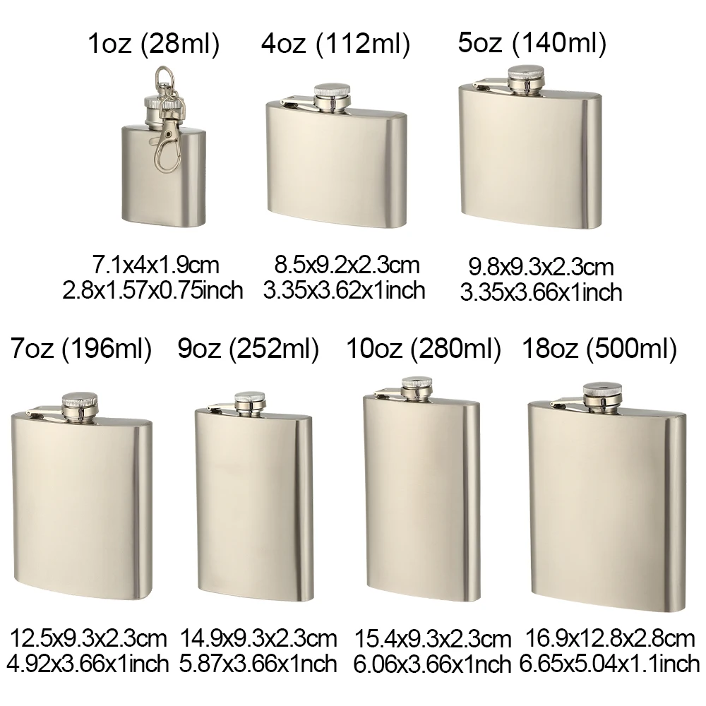 Stainless Steel Hip Flask Portable Liquor Flask Leakproof Drinking Bottle Alcohol Wine Whiskey Holder Drinkware Wedding Party