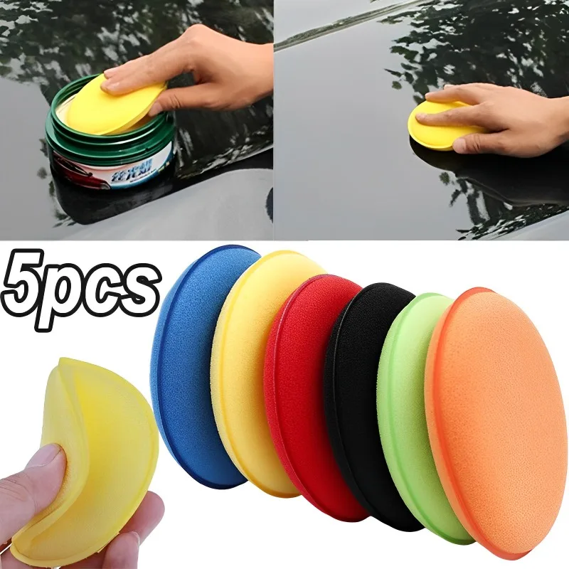 1/10pcs Car Round Waxing Polish Sponges Car Cleaning Polishing Sponges Car Detailing Tools Auto Accessories Waxing Foam Car Wash