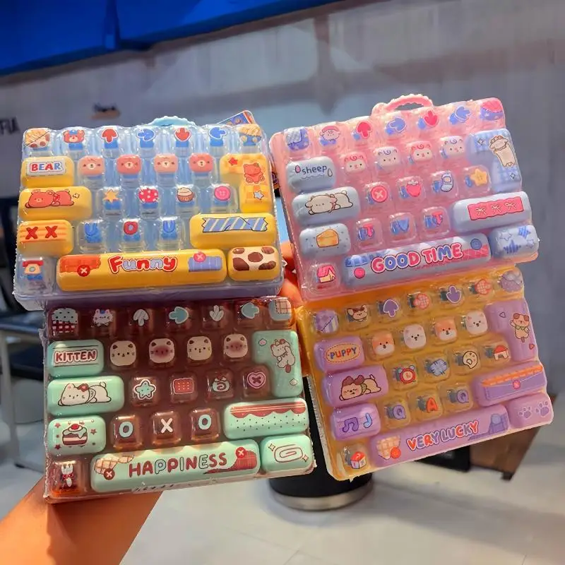 26-Key Stress Relief Keyboard Toy Keychain Nonstop Happiness Cute Mini Pendant Creative Accessory Children Gift Daily Bag Decor