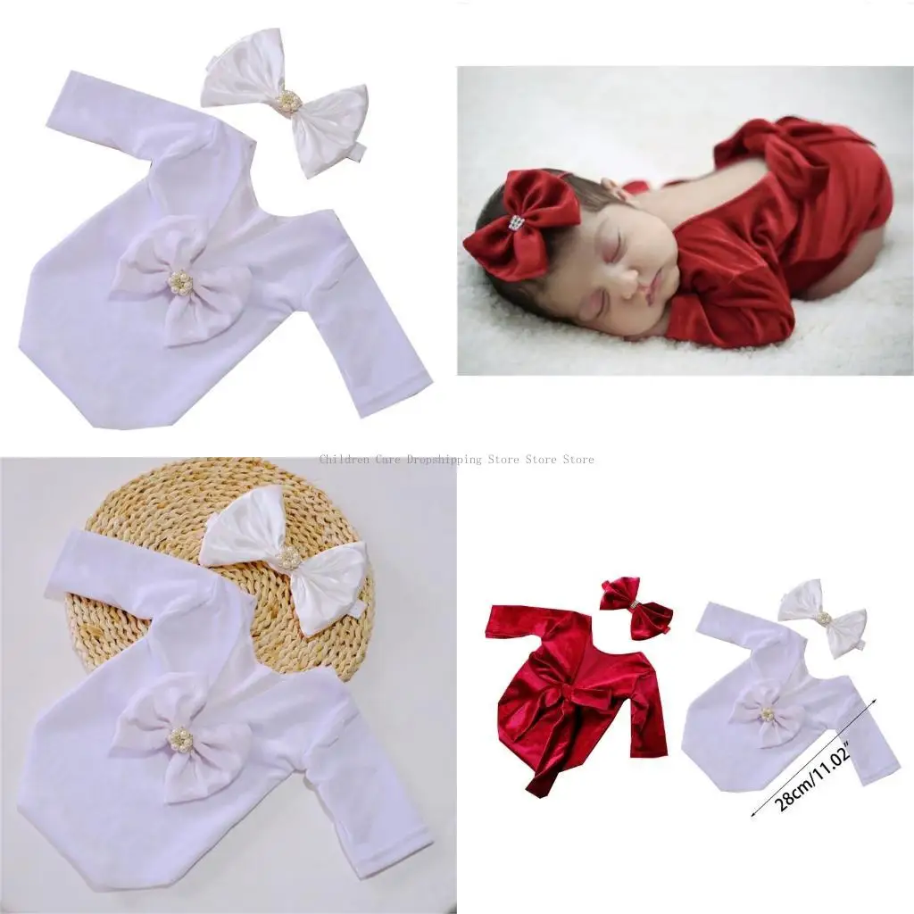 

Костюм для новорожденных, комбинезон с открытой спиной и веревкой для волос, одежда для позирования для малышей от 0 до 2