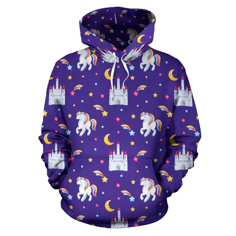 Rainbow Unicorn Hoodie Men Women 3d Printed Cool Horse Animal Loose Sweatshirt Street Fashion Cartoon Pattern Hoodies Popular