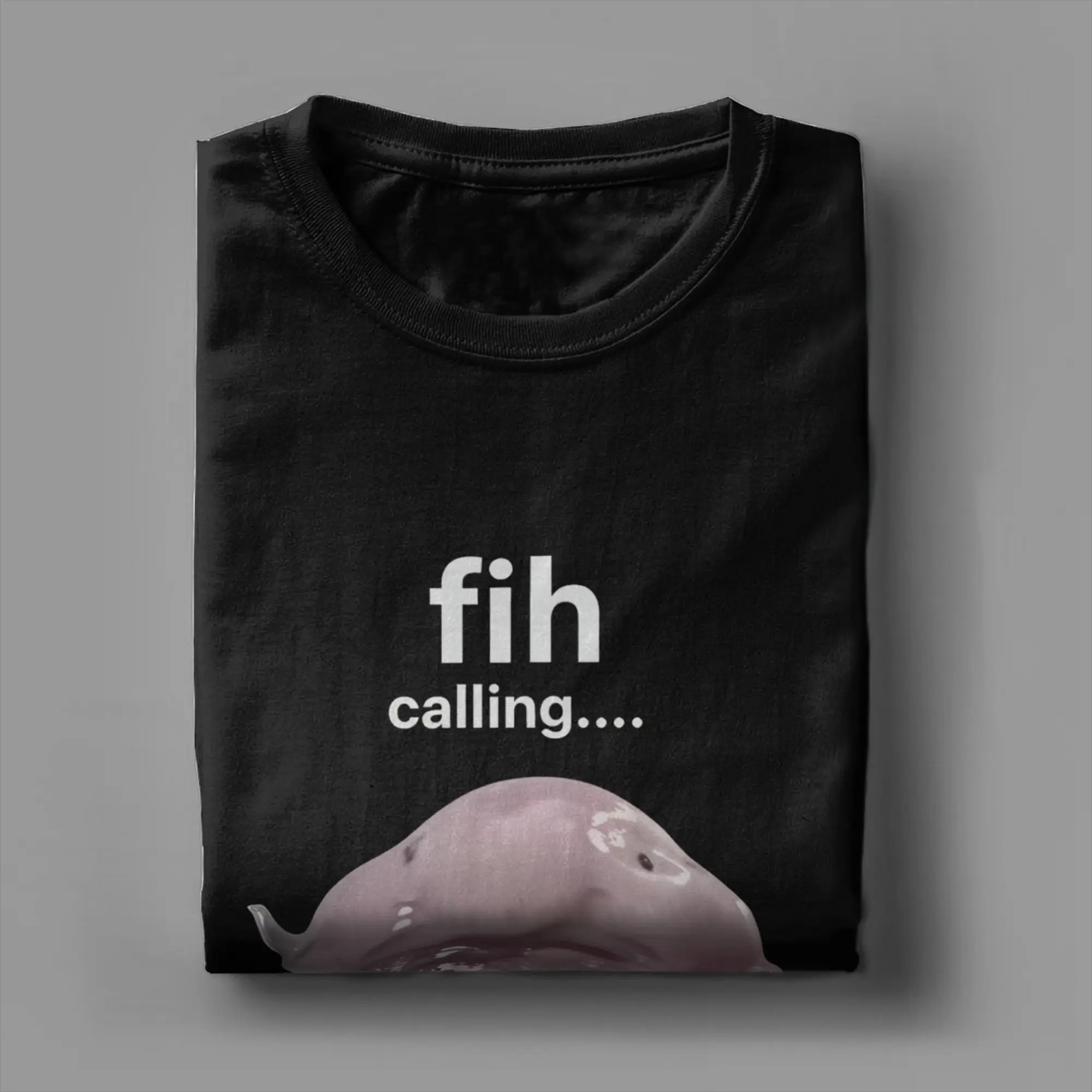 Men T-Shirts Fih Calling Remind Me Message Novelty 100% Cotton Tee Shirt Short Sleeve  T Shirts Crewneck Clothes Gift