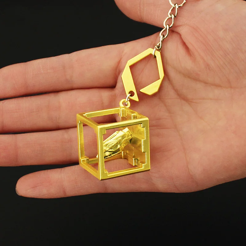 6cm Valorant Melee Reaver Champions Cube Buddy Keychain for Men Game Peripherals Metal Key Ring Fans Car Bag Decor Jewelry Gift