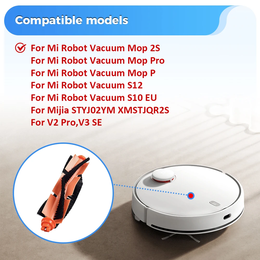 Peças sobressalentes da escova principal para xiaomi stytj02ym/mop 2s/pro/p/3c/viomi se v2 v2pro/v3/s12/s10 acessórios de peças de aspirador de pó