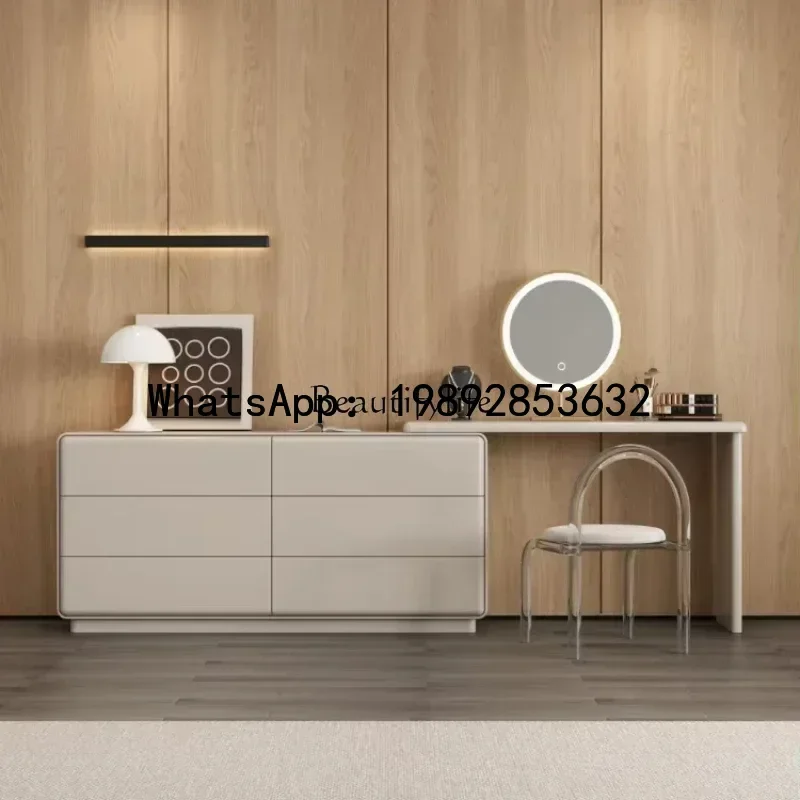 QQ 06.Dresser, chest, integrated bed end, modern simple Italian water-based paint makeup table
