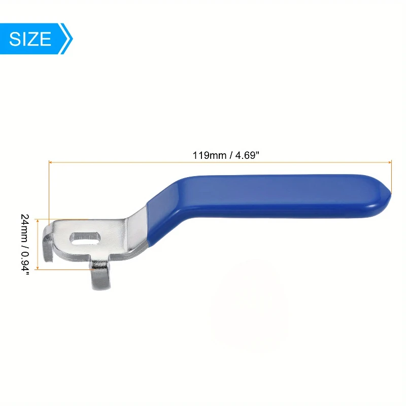 1Pc Lever Handle Iron Chrome Plated Replacement Quarter Turn with Plastic Grip Blue for DN25 Ball Valve