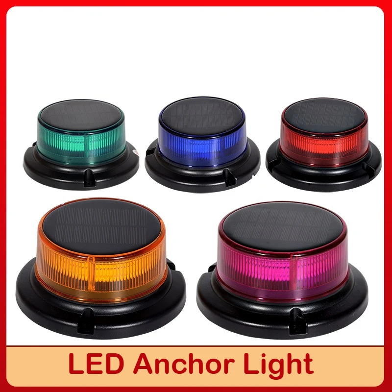 

Solar Warning Strobe Light USB Rechargeable LED Anchor Light Solar Powered Navigation Lamp Magnetic Base for Boat Yacht