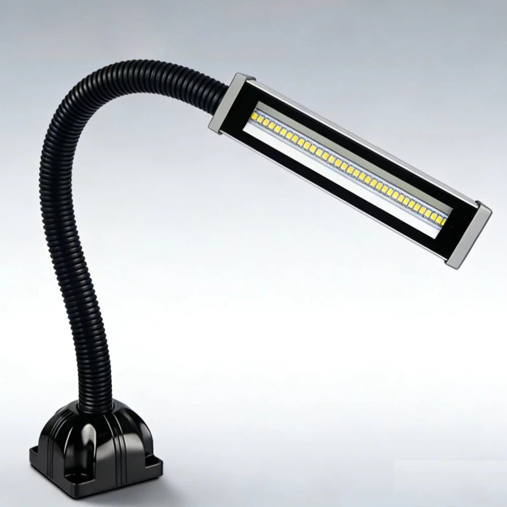 CNC Lathe Machine Work Light 10W LED Gooseneck Lamp 500mm Arm IP67 Waterproof Oilproof Dustproof Full Metal Body AC90-240V