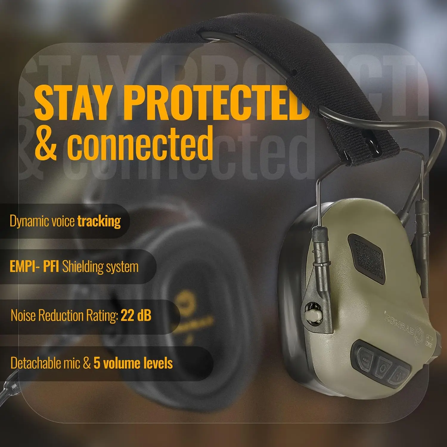 EARMOR M32 MOD4 Tactical Headset Hunting Shooting Earmuffs with Microphone for Communication Sound Amplification Headset